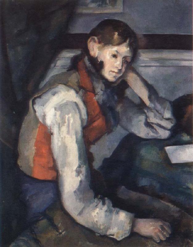 Paul Cezanne the boy in the red waistcoat oil painting image